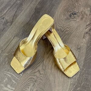 SCHUTZ Gold heels size 9.5